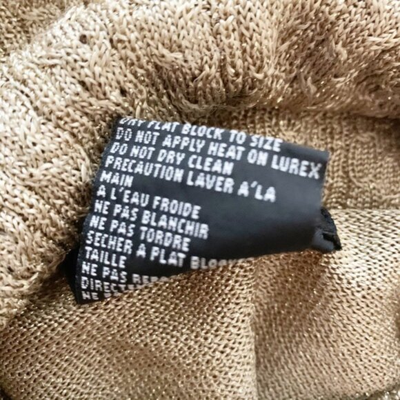 Spanner gold sparkle long sleeve turtleneck sweater - size L - Picture 6 of 10